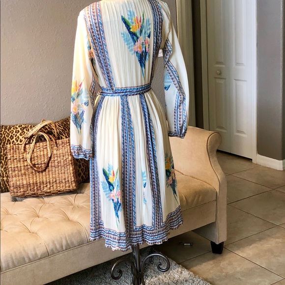 Vintage 70’s HAL FERMAN Boho Asian floral Dress - Picture 6 of 7